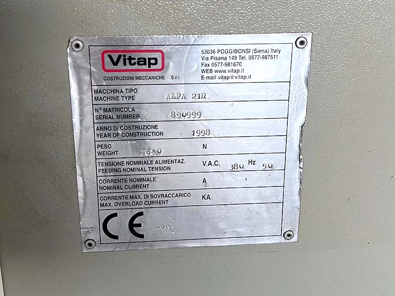 Tehnički podaci mašine