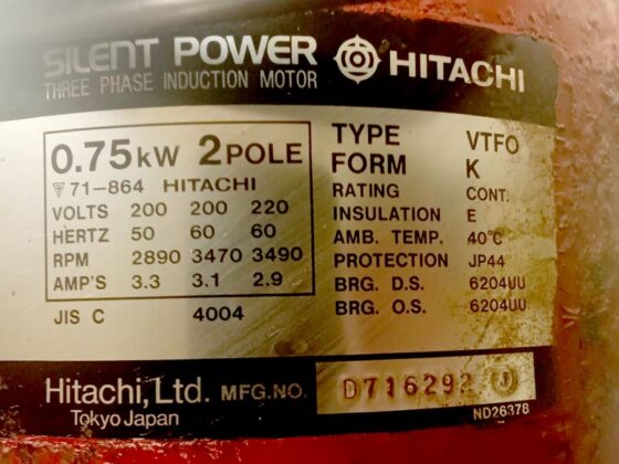 Podaci o motoru glodalice