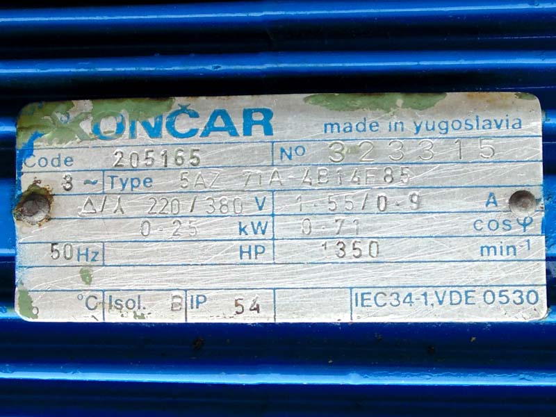 Podaci o motoru BRATSTVO linija